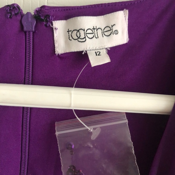 Purple Formal Knee Length Dress - Picture 6 of 10